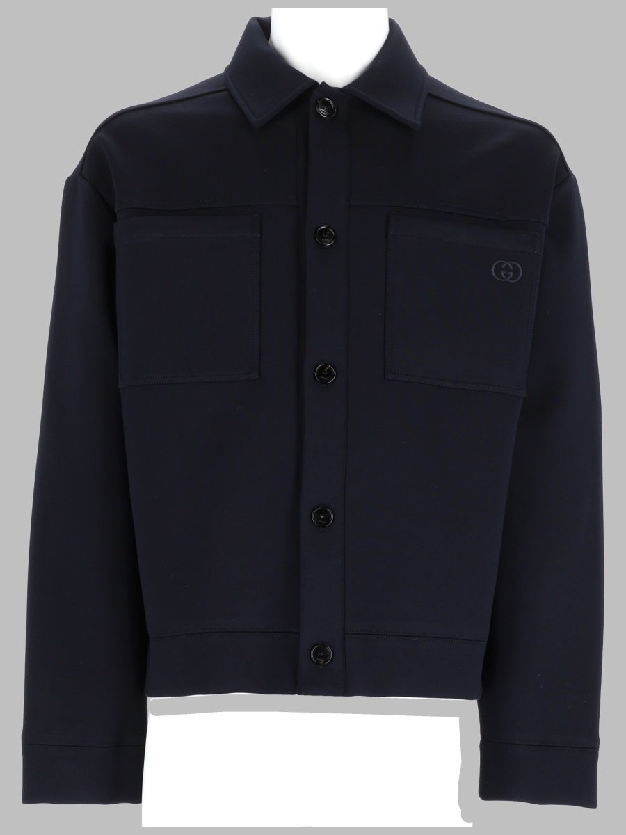 Gucci Men Giacca In Jersey Di Cotone Con Ricamo