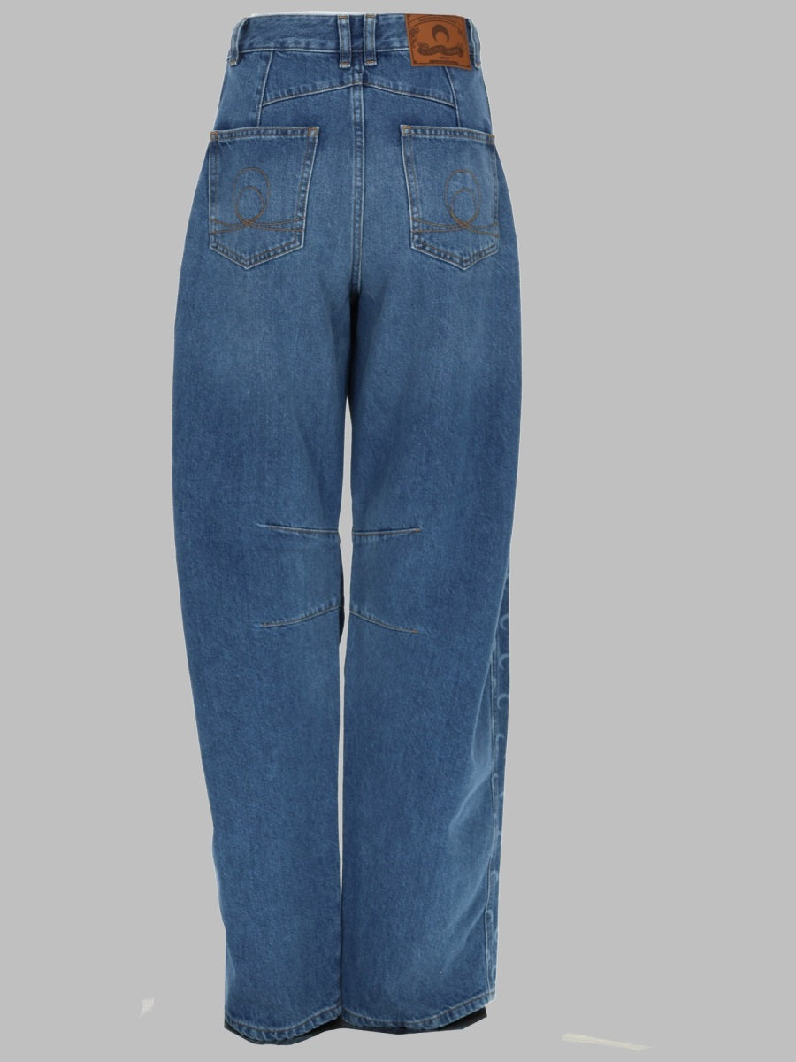 Marine Serre Women Jeans In Denim Di Cotone Organico
