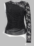 Self-Portrait Women Top Monospalla Con Strass E Pizzo