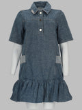 Ganni Women Abito In Denim Patchwork