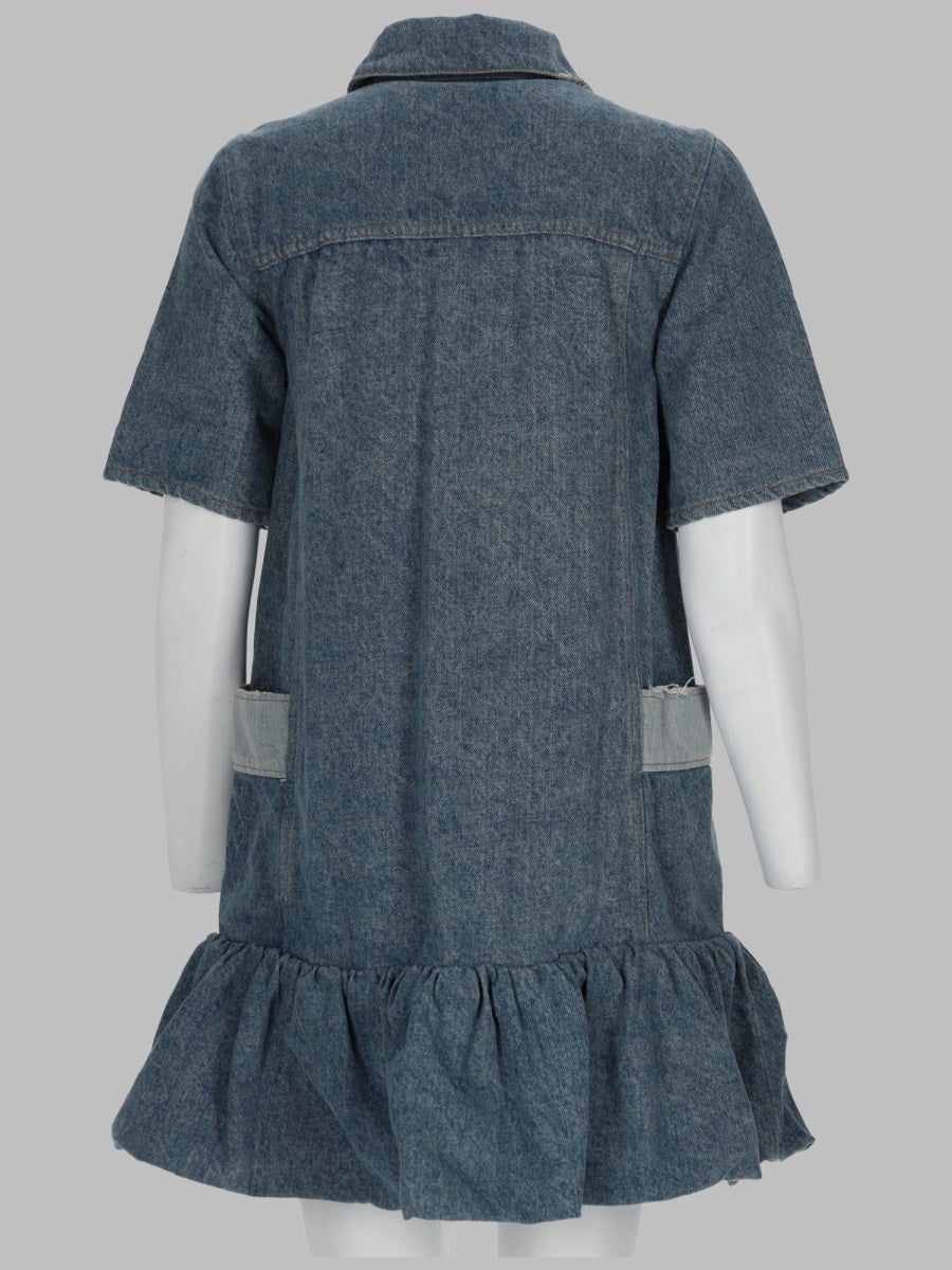 Ganni Women Abito In Denim Patchwork