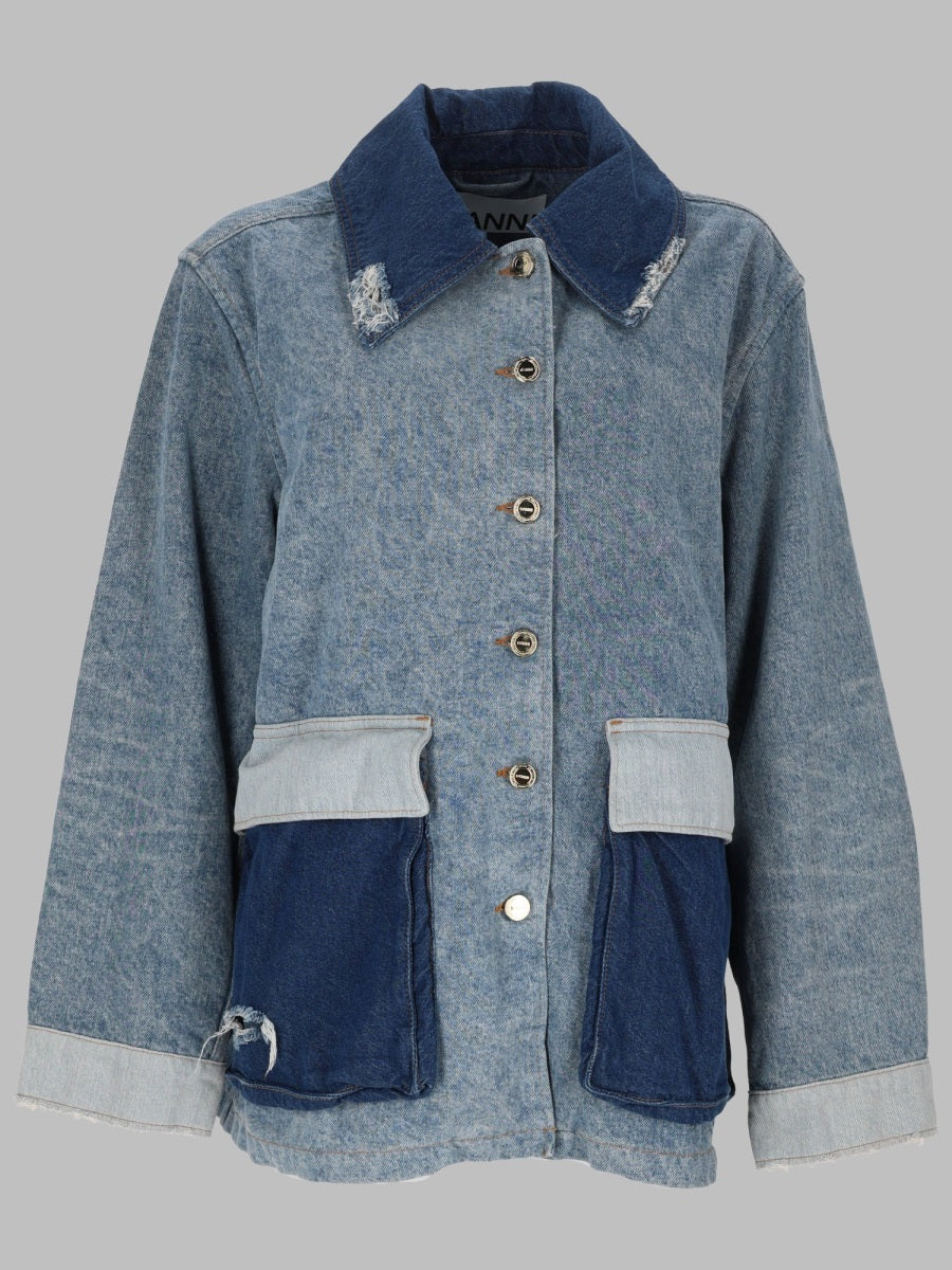Ganni Women Giacca In Denim Patchwork
