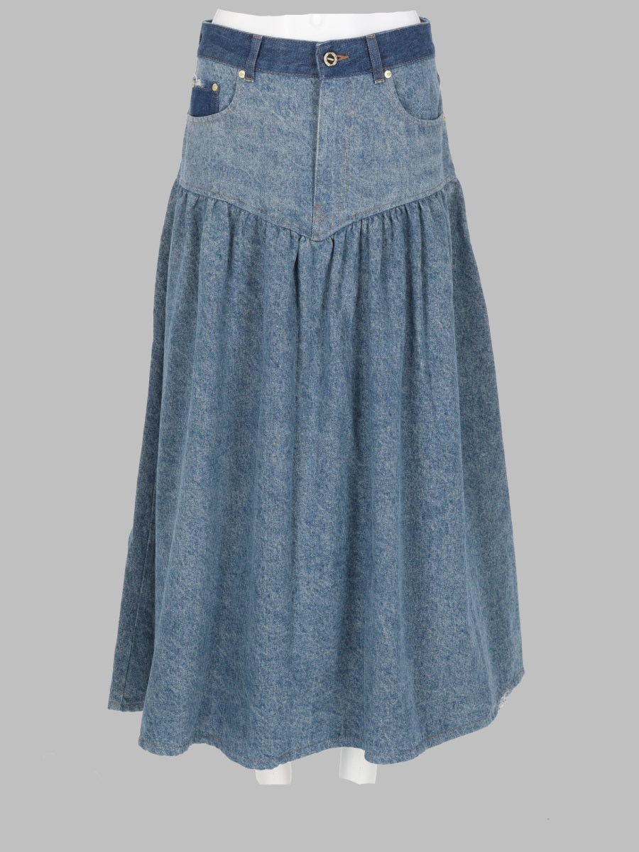 Ganni Women Gonna In Denim Patchwork