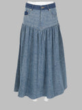 Ganni Women Gonna In Denim Patchwork