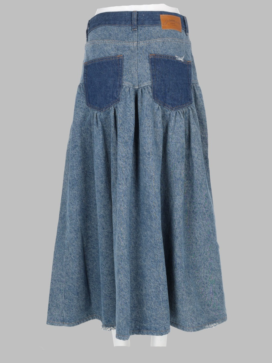 Ganni Women Gonna In Denim Patchwork