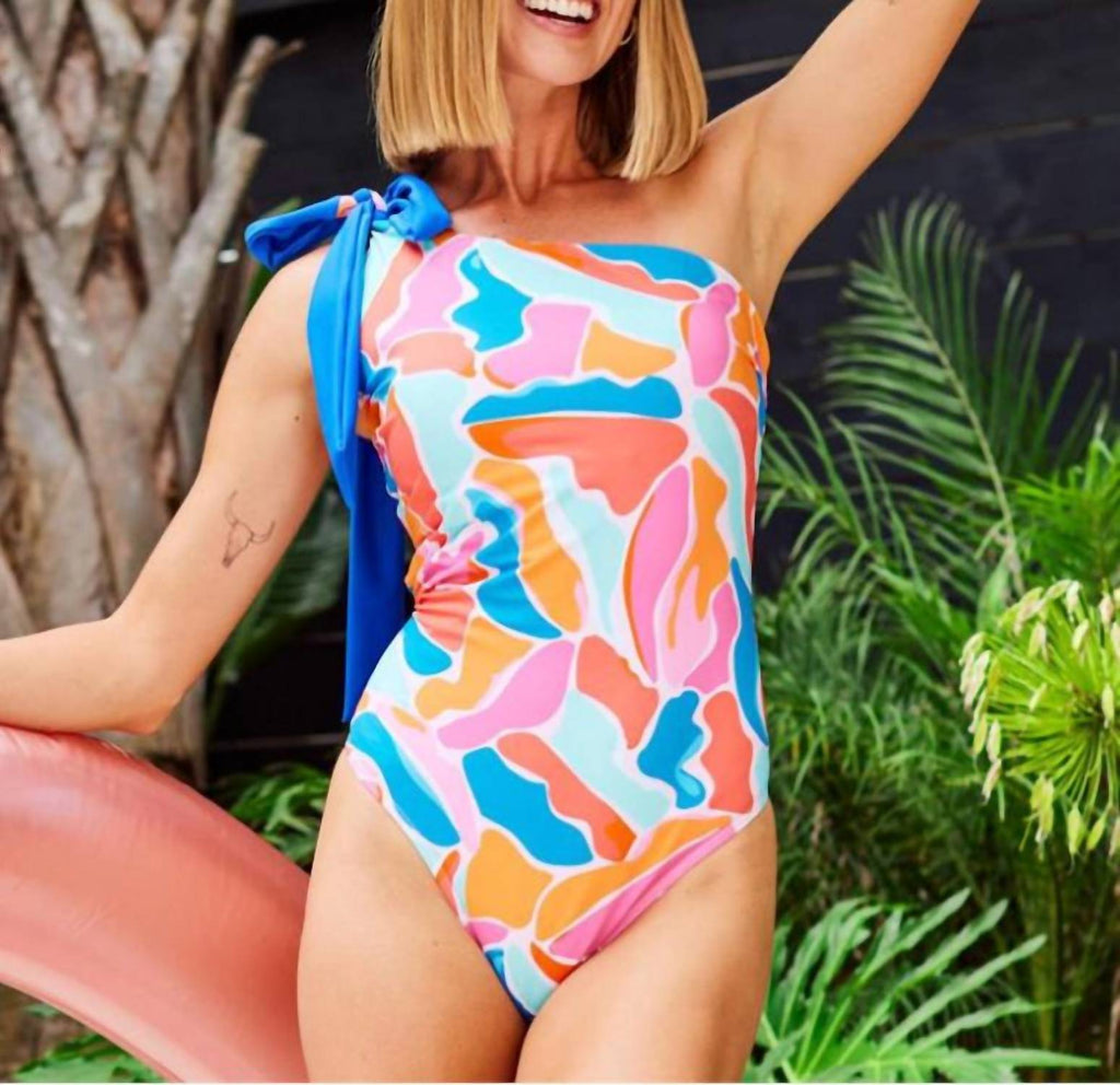 Mia One Piece Swimsuit In Cool Waters Blue