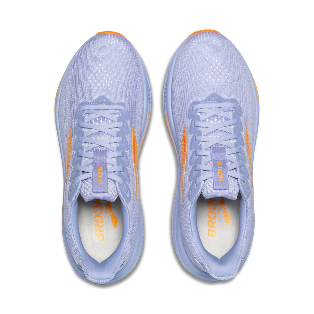 Women's Ghost 17 Running Shoes In Blue Heron / White / Orange
