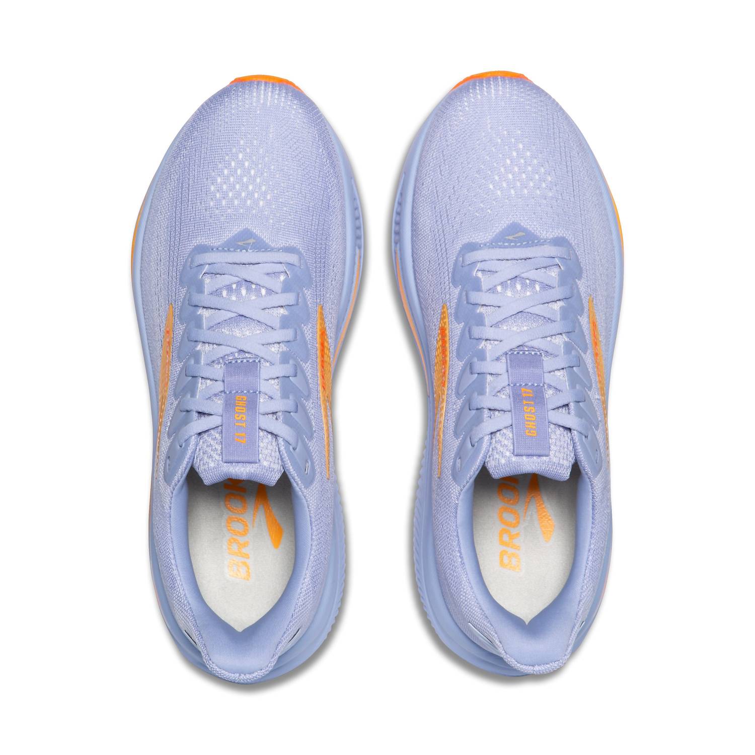 Women's Ghost 17 Running Shoes In Blue Heron / White / Orange