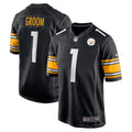 Pittsburgh Steelers Number 1 Groom Black Game Jersey