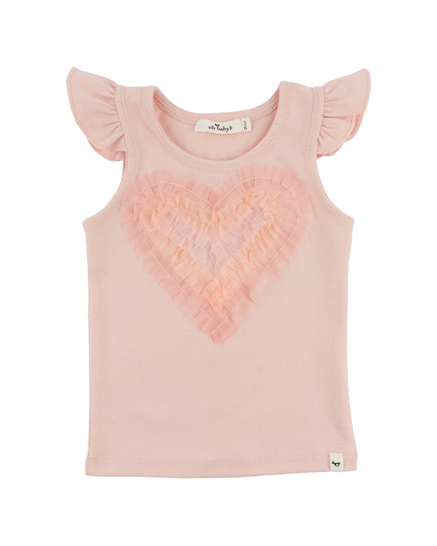 oh baby! Tulle Rainbow Heart Pastel Cotton Tank