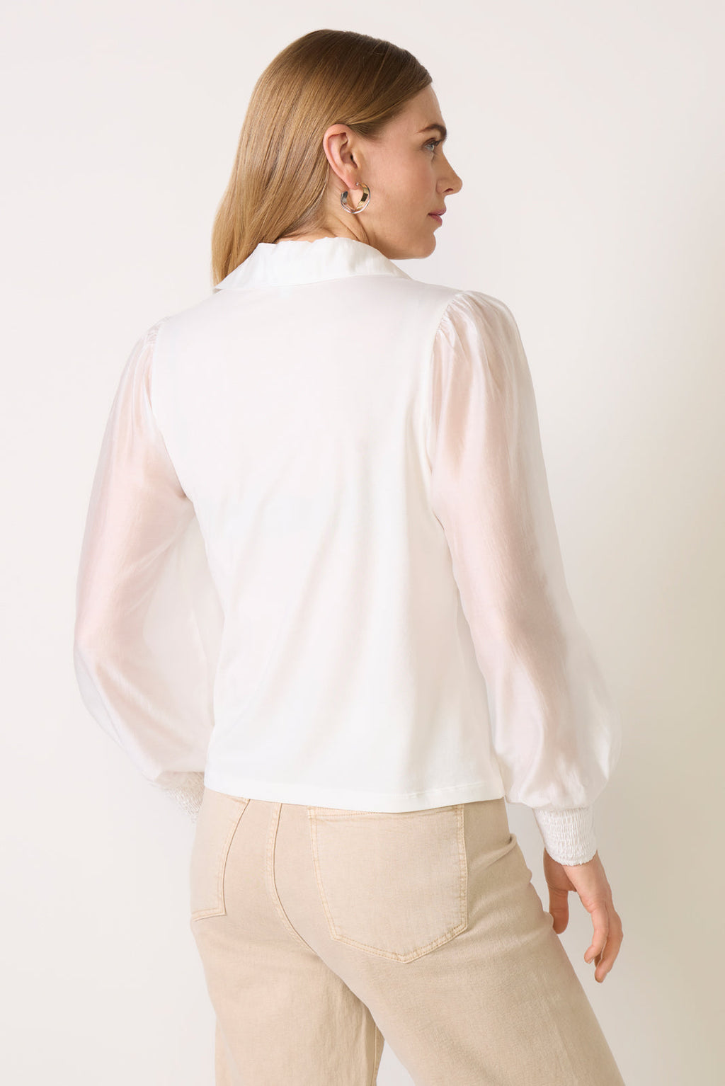 Women's Nelly Sheer Sleeve Top