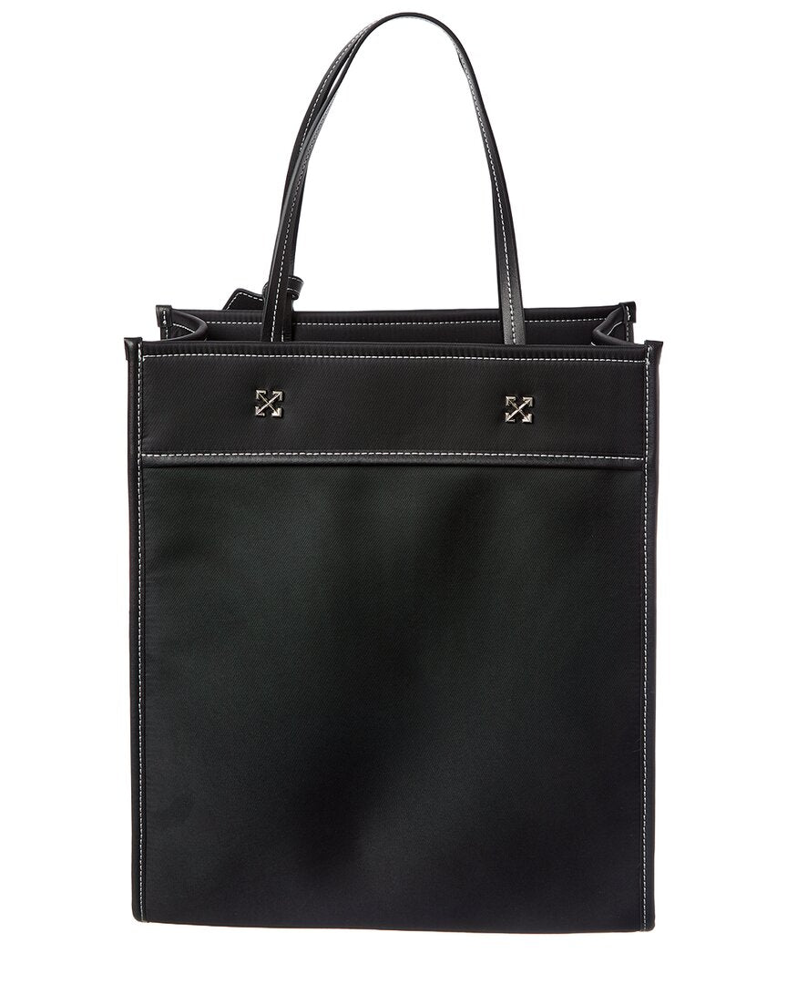 Off-White Boxy Large Leather-Trim Tote