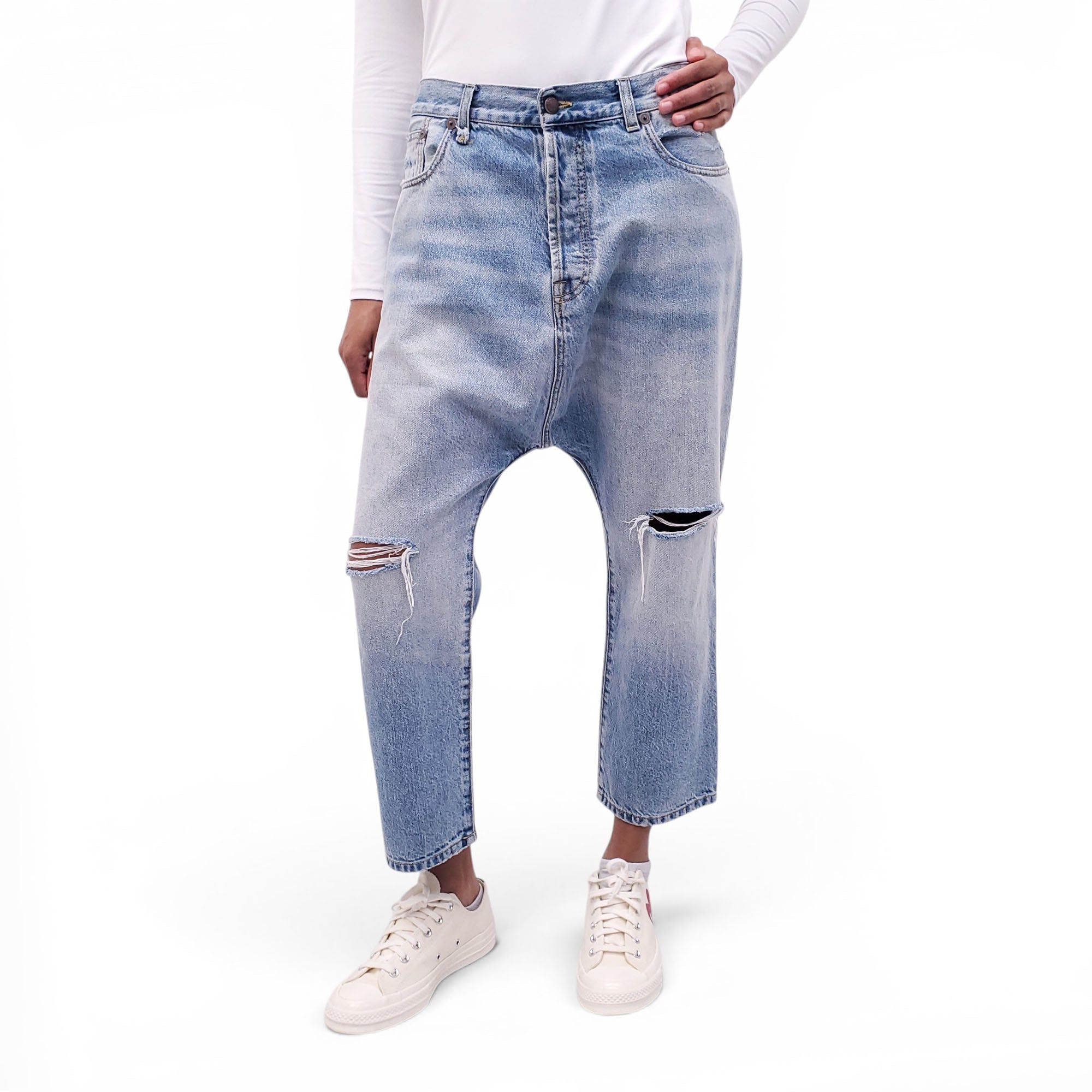 R13 'TAILORED DROP' JEANS - SIZE 30