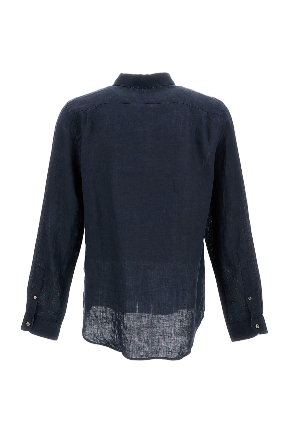 Comfort-Fit Linen Shirt With Pointed Collar And Front Pocket