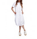 Barb Cotton Shirtdress In White