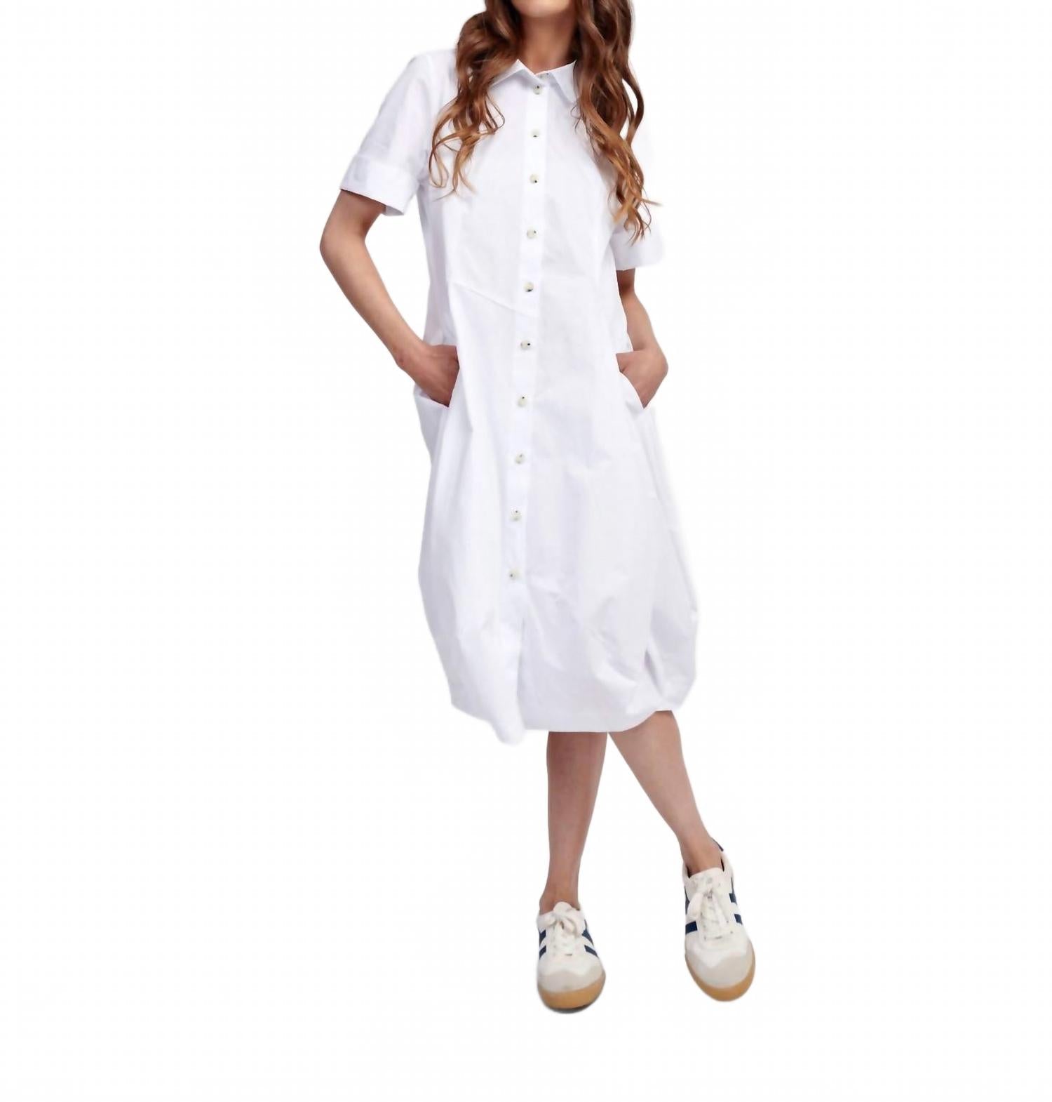 Barb Cotton Shirtdress In White