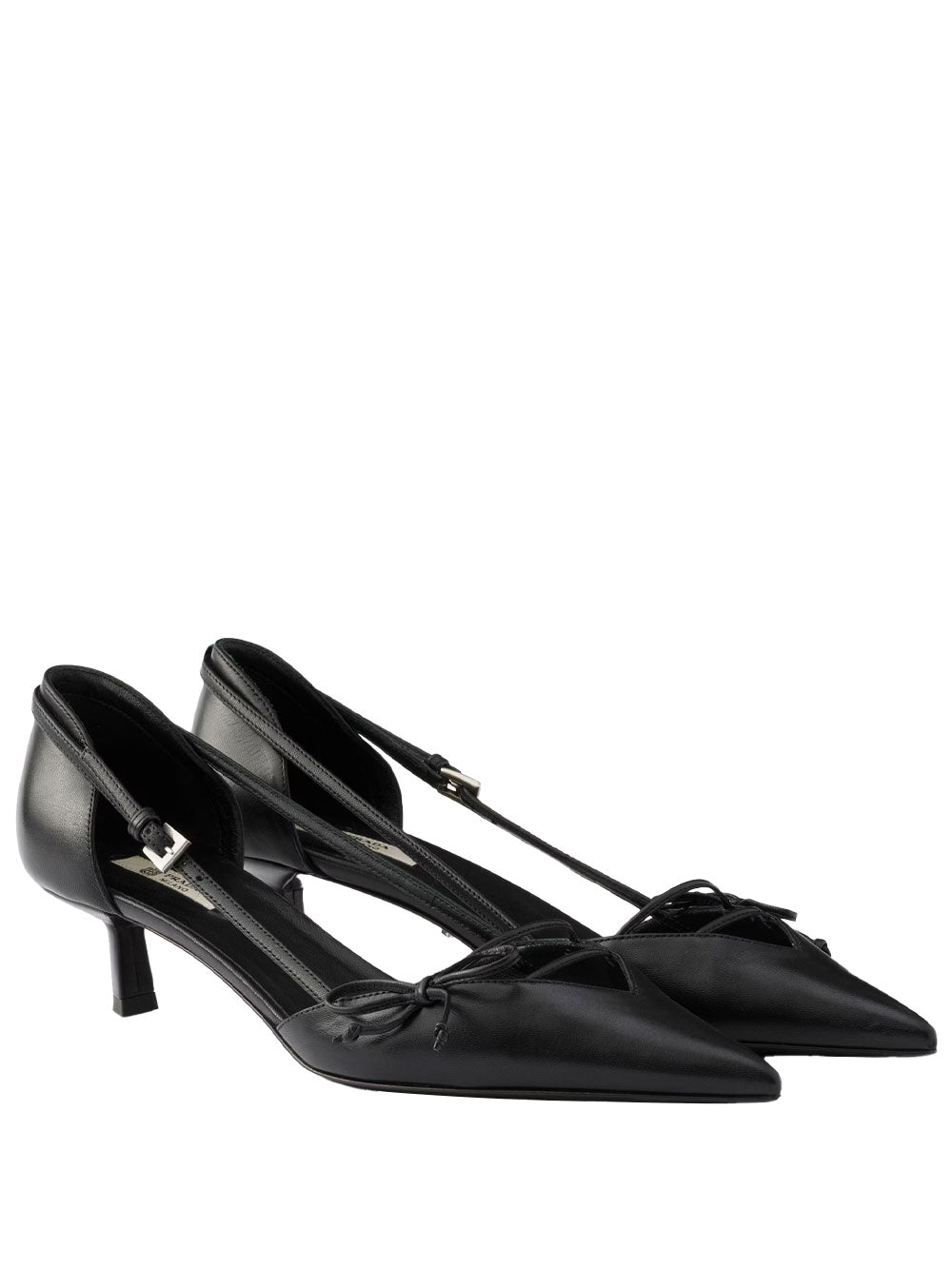 Prada Women Open-Side Leather Pumps