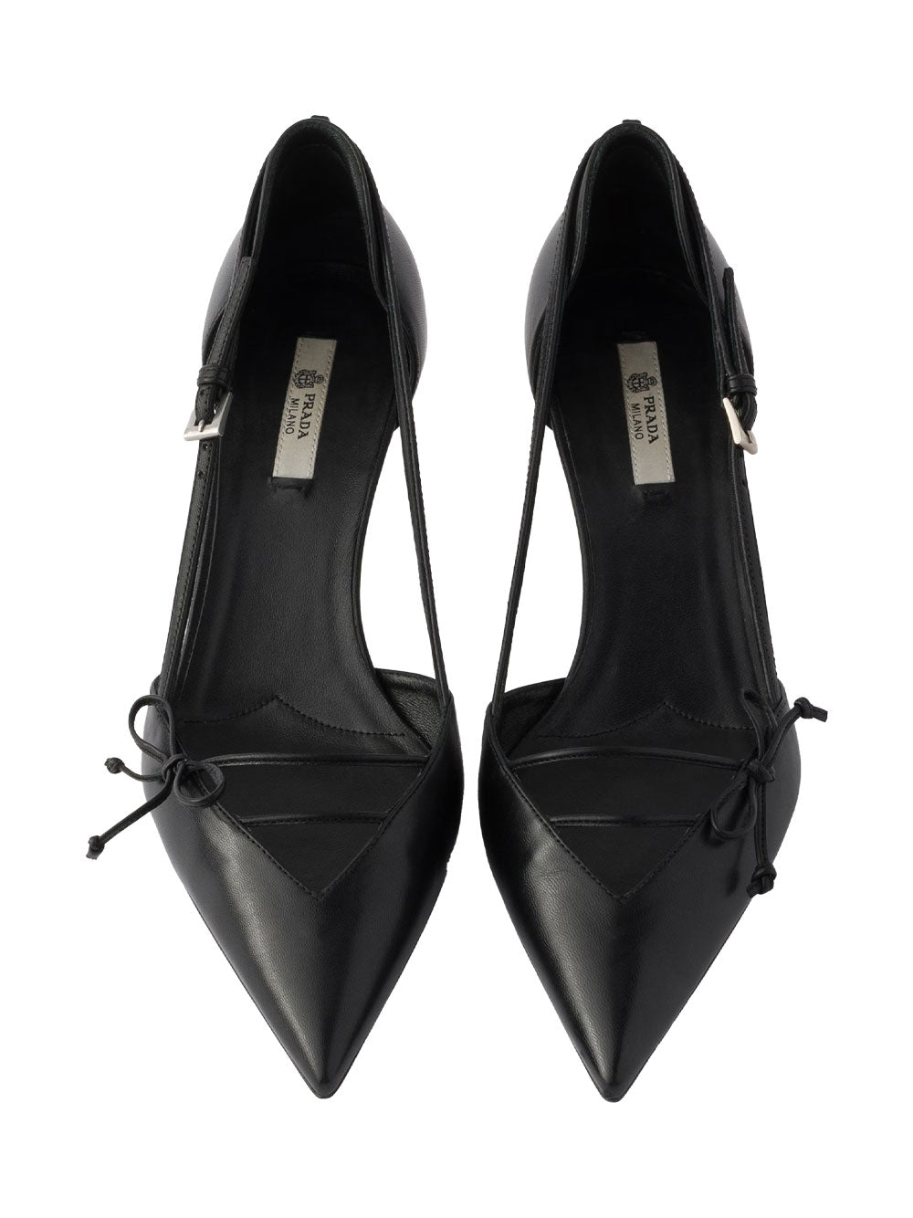 Prada Women Open-Side Leather Pumps