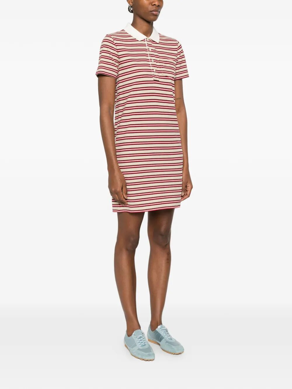 A.P.C. Women Raye Cotton Striped Polo Dress