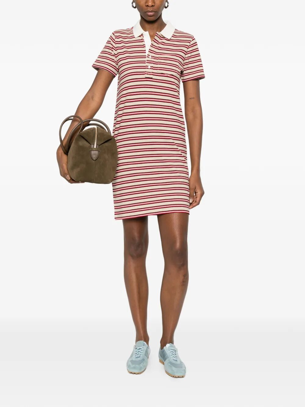 A.P.C. Women Raye Cotton Striped Polo Dress