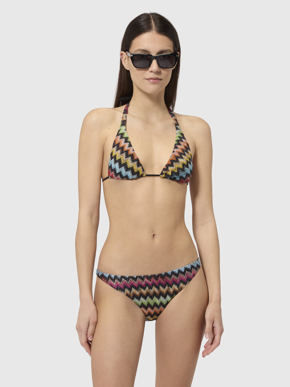 Missoni Women Bikini In Lamé Viscose With Micro Zigzag Pattern