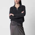 Victoria Beckham Genevieve Sweater In Grey Melange Cashmere Blend Women