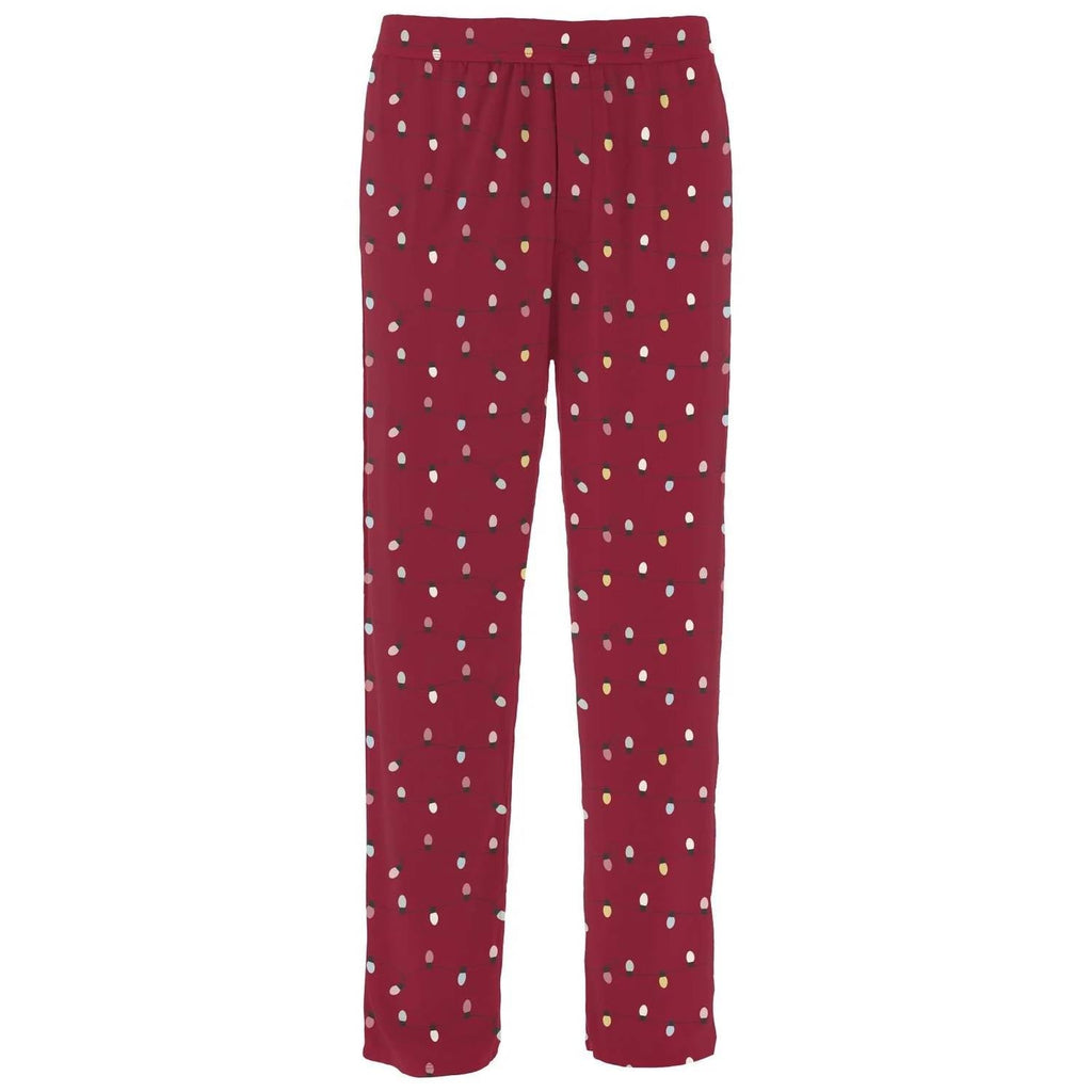 Men's Print Pj Pants In Crimson Holiday Lights