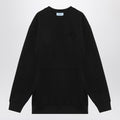 Prada Black Short Plush Dress With Logo Triangle Women