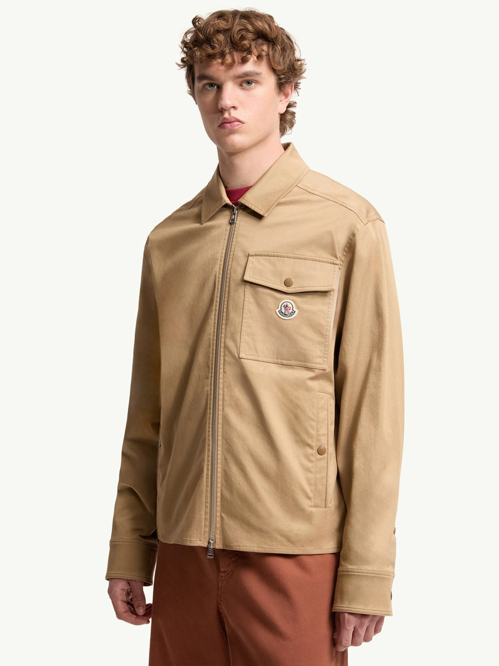 Moncler Men Cotton Blend Gabardine Shirt Jacket