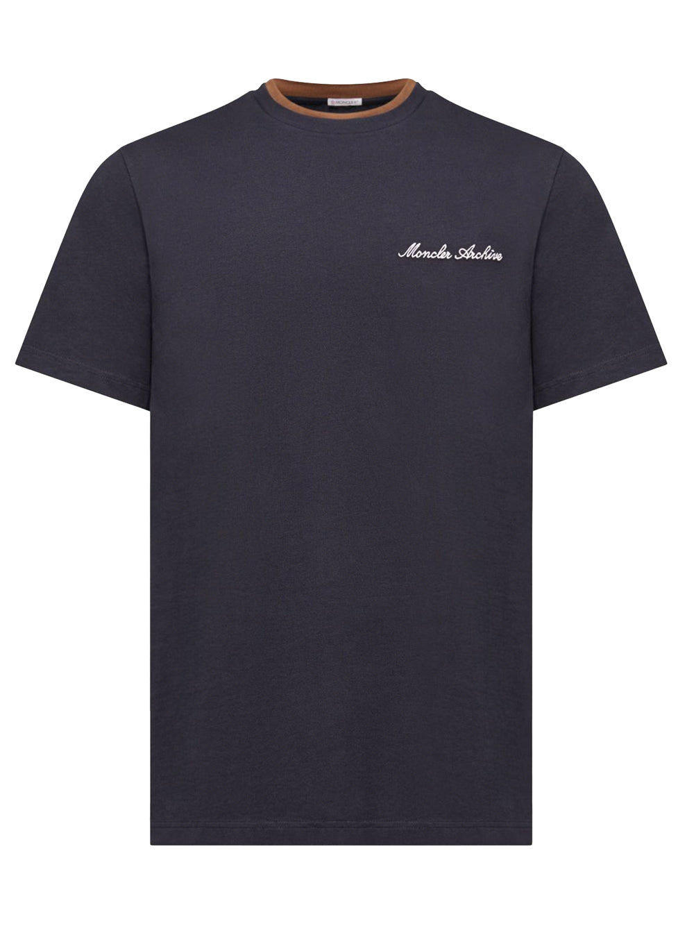 Moncler Men Embroidered Logo And Double Crew Neckline Cotton T-Shirt