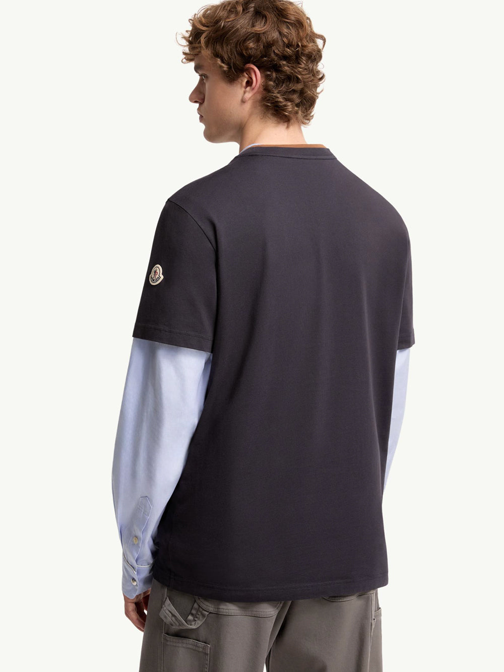 Moncler Men Embroidered Logo And Double Crew Neckline Cotton T-Shirt