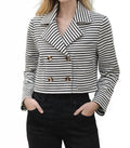 Knit Stripe Jacket In Black