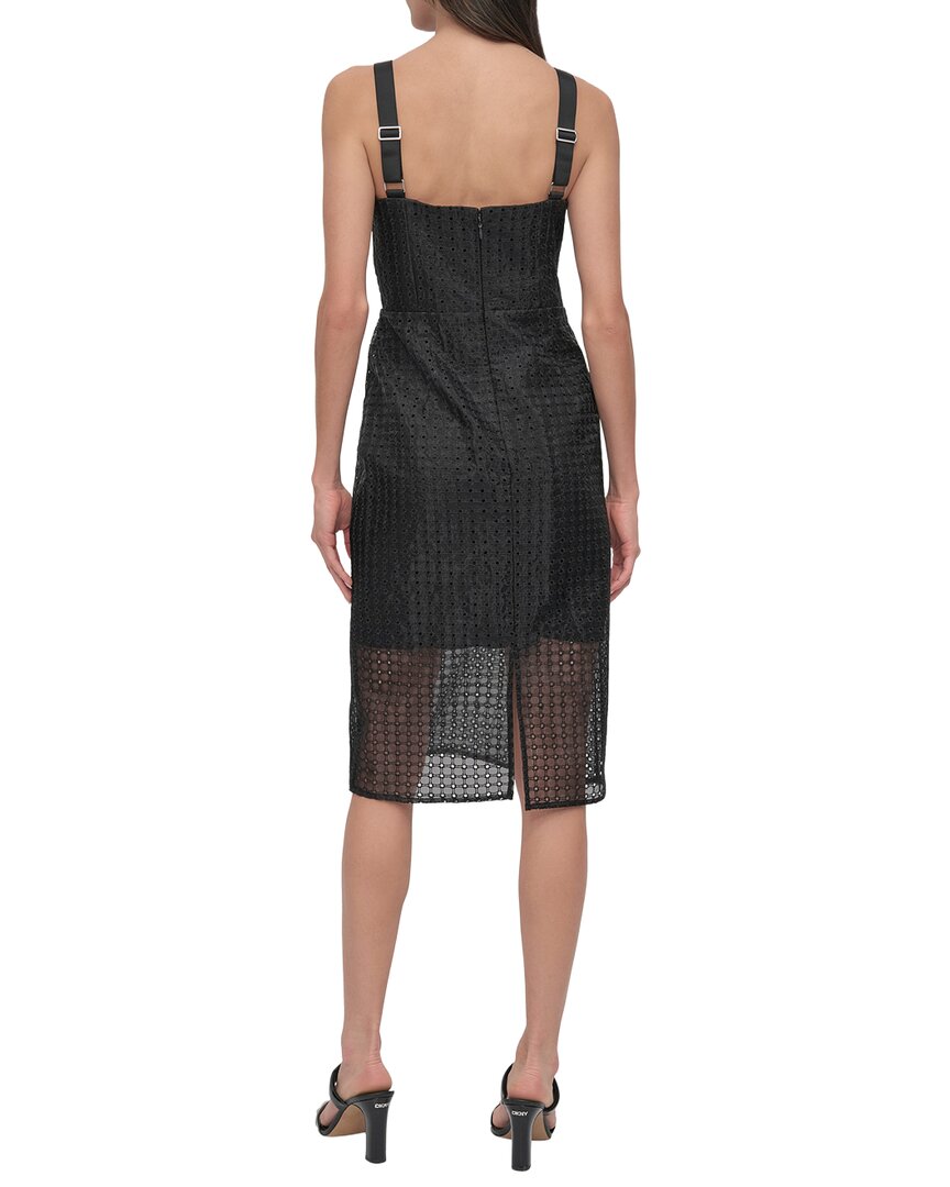 DKNY Circle Organza Eyelet Midi Dress