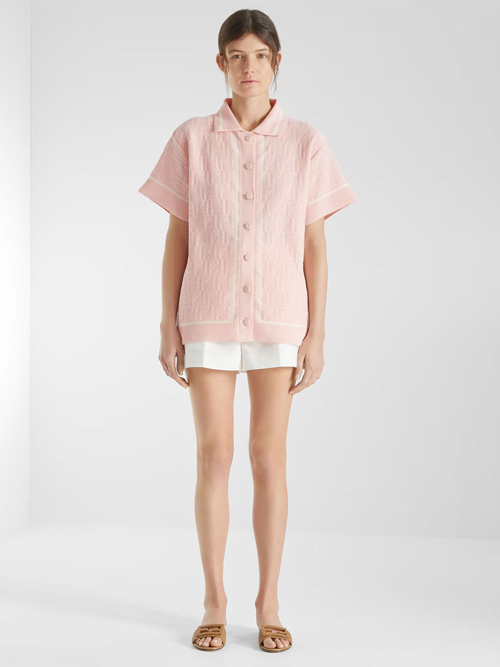 Fendi Women Ff Crochet Polo Shirt