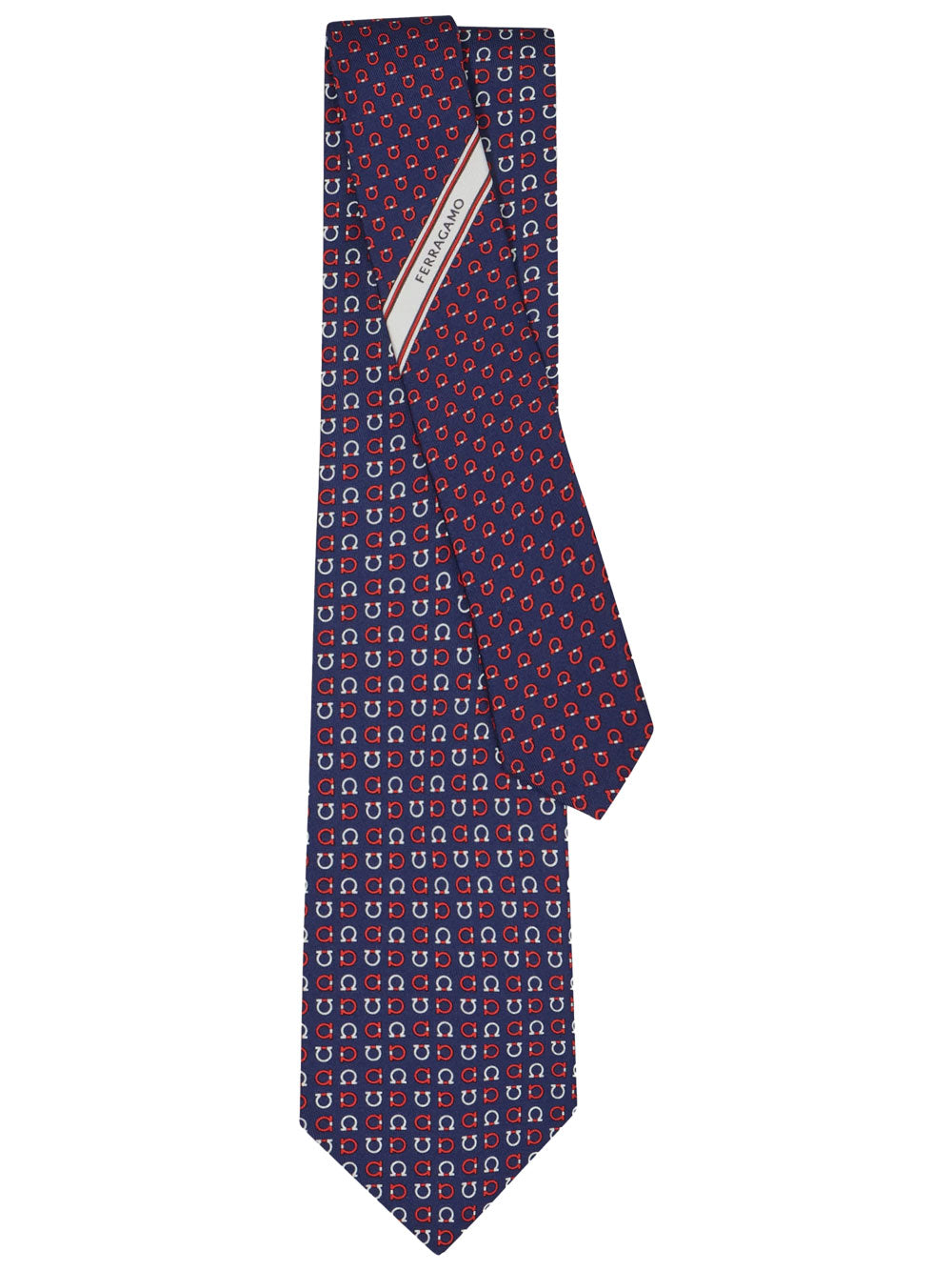Ferragamo Men Gancini Print Silk Tie