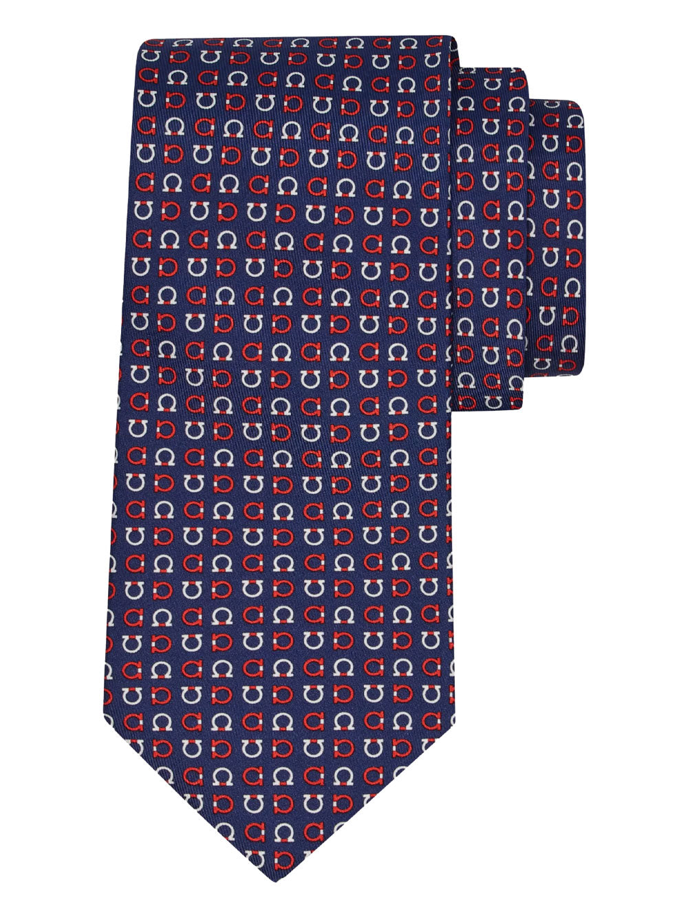 Ferragamo Men Gancini Print Silk Tie