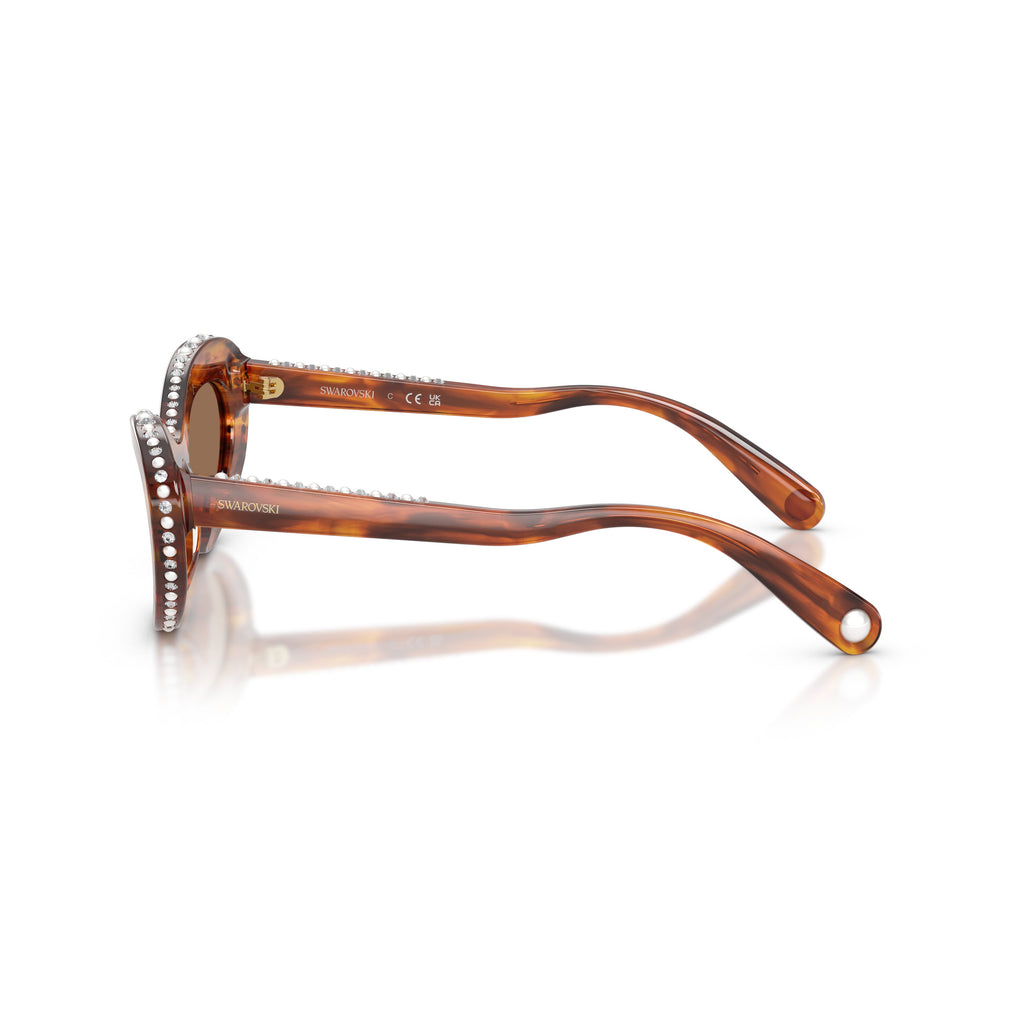 0Sk6061U Cat-Eye Tortoiseshell Sunglasses with Crystalline Accents