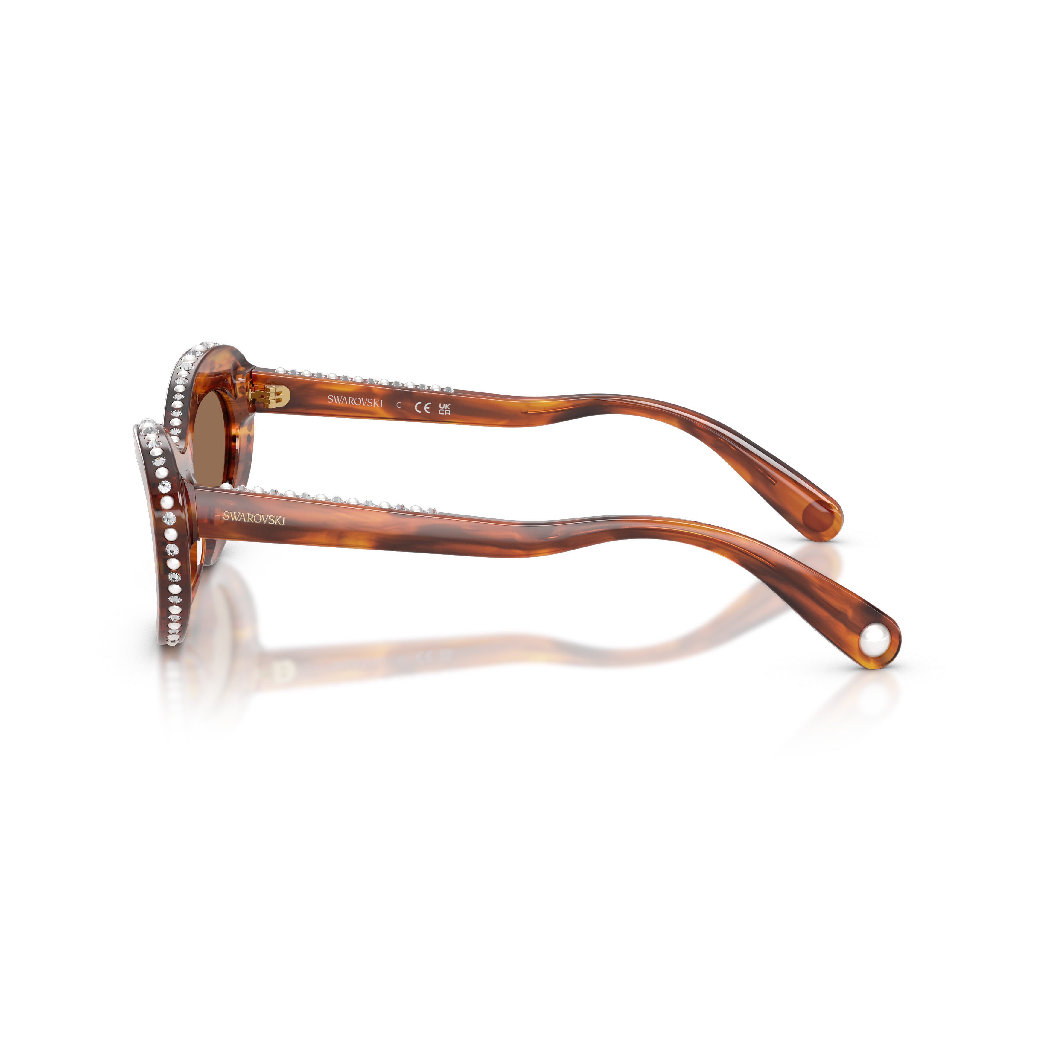 0Sk6061U Cat-Eye Tortoiseshell Sunglasses with Crystalline Accents