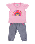 Lilly and Sid Rainbow Top & Chambray Trouser Set
