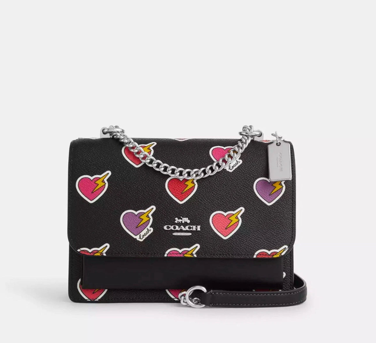 NWT Coach Klare Crossbody Bag with Heart bolt Print
