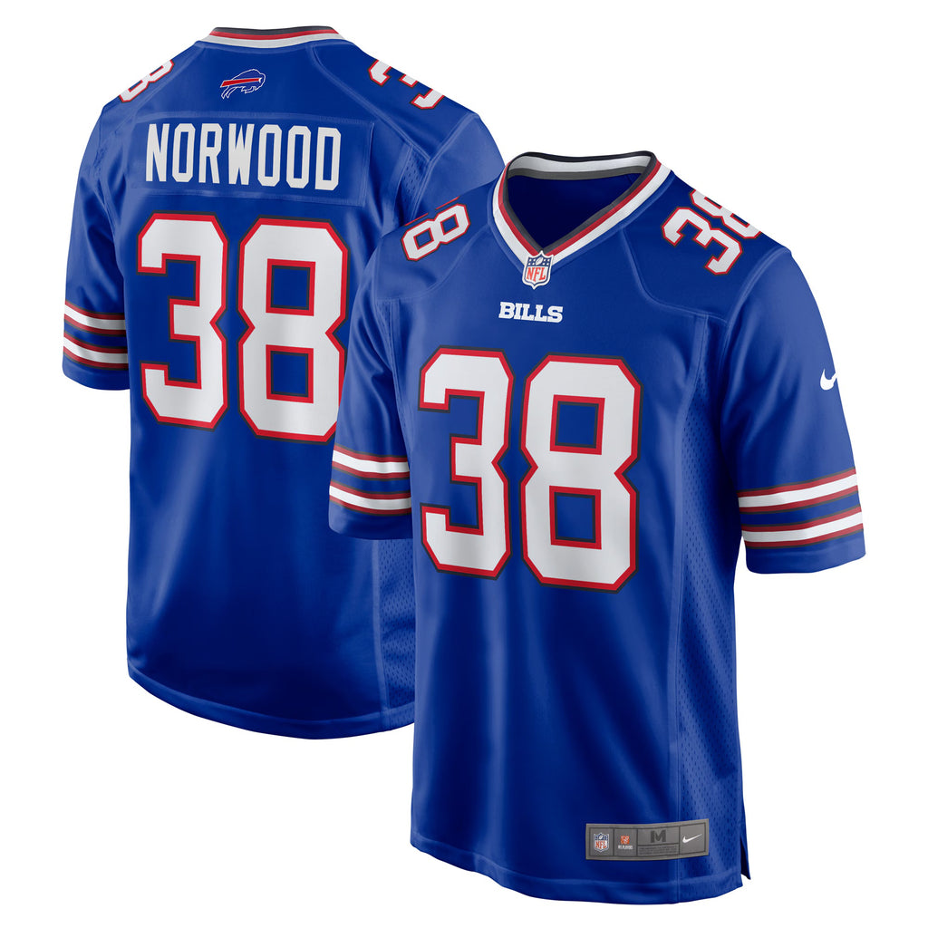 Buffalo Bills Tre Norwood Royal Team Game Jersey