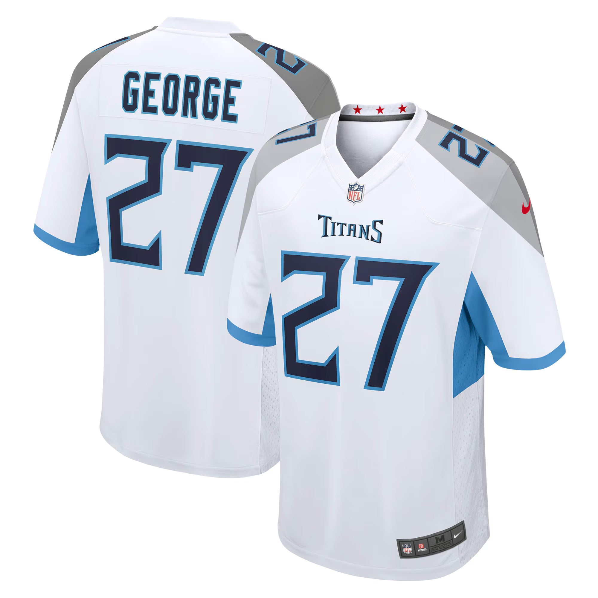 Tennessee Titans Eddie George White Retired Player Game Jersey