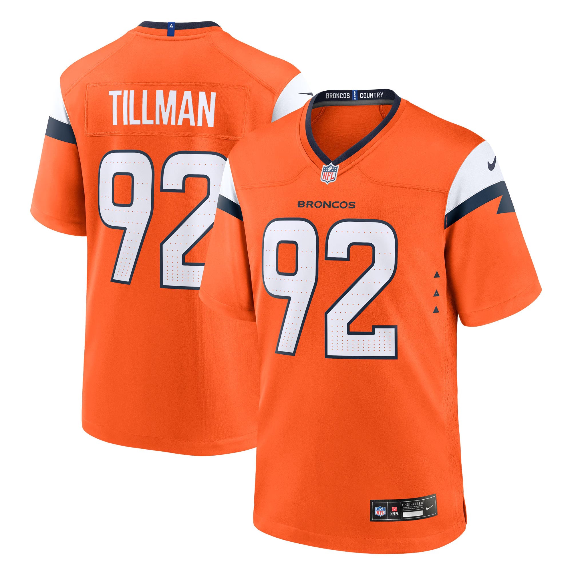 Denver Broncos Dondrea Tillman Orange Team Game Jersey