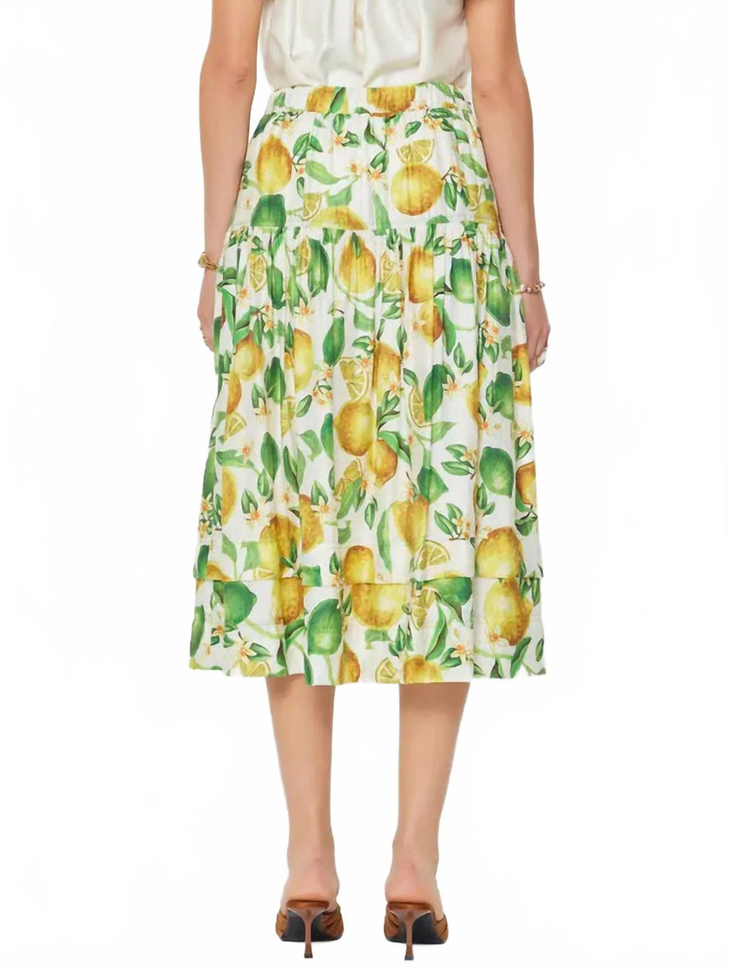Lemon Midi Skirt In Yellow/green