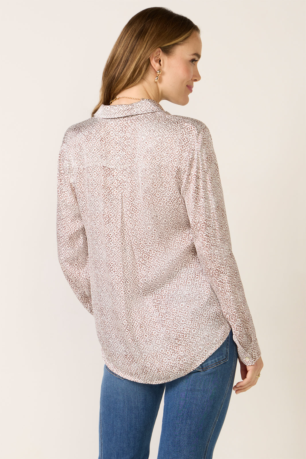 Women's Satin Button Down Shirt