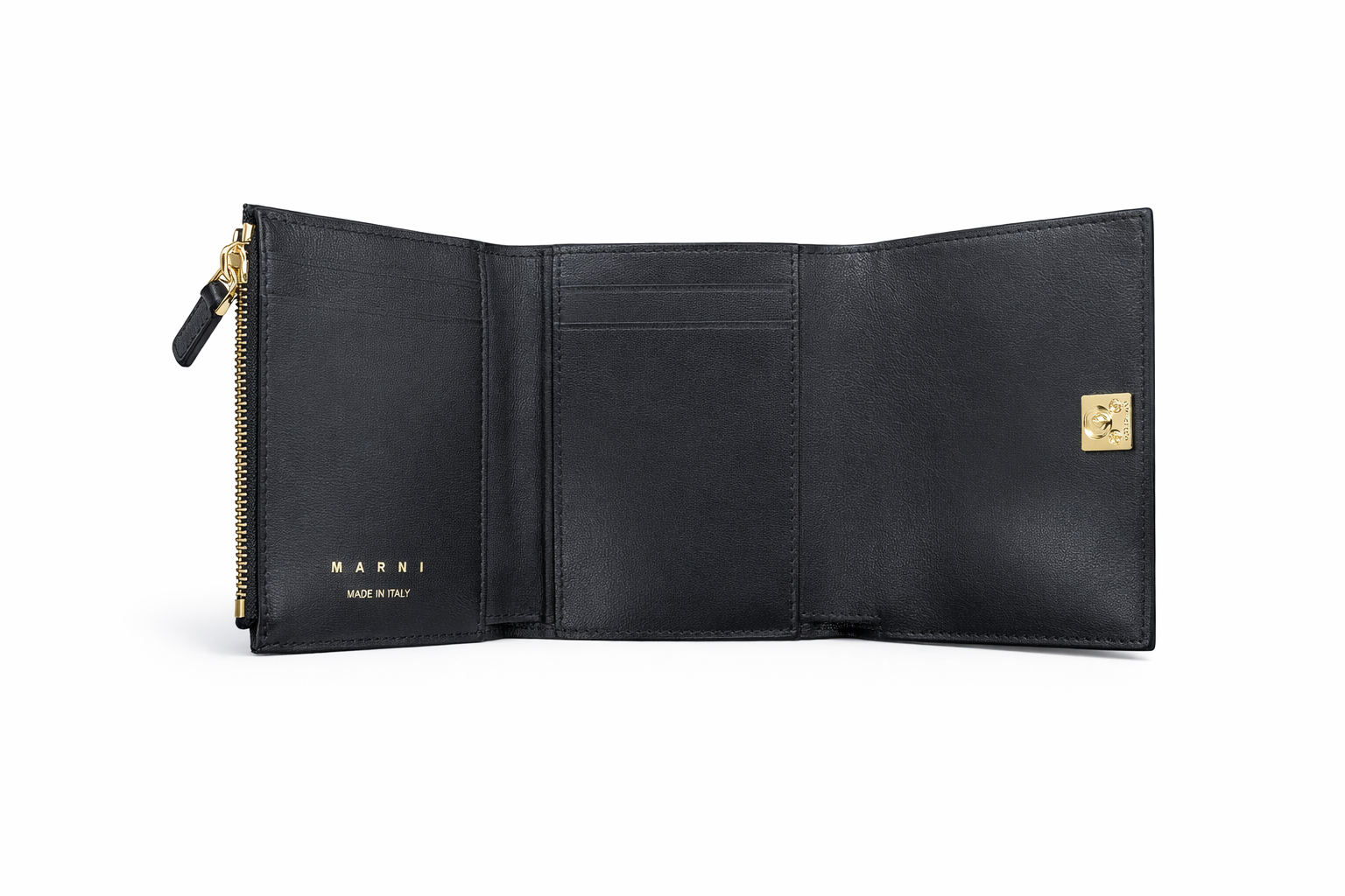 Marni Prisma Bifold Logo Leather Wallet - Black