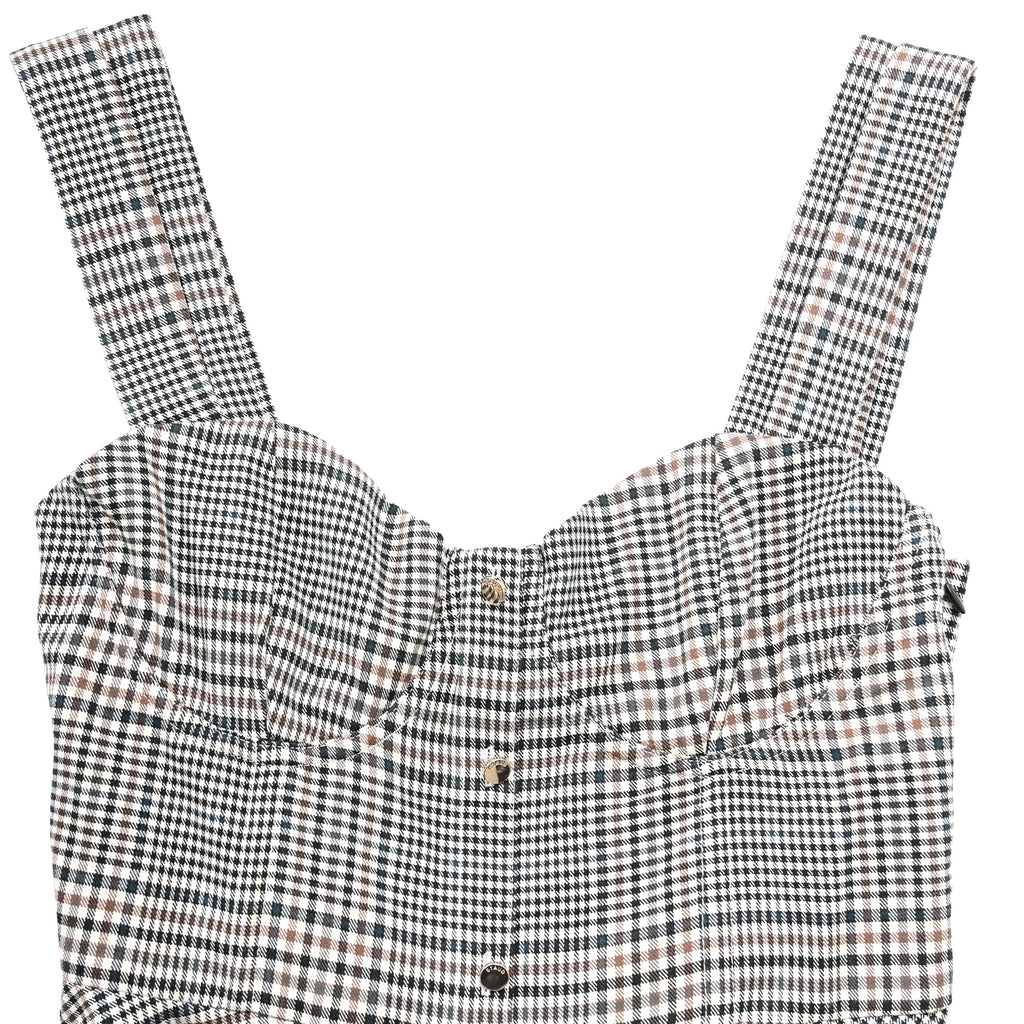 Staud Inda Midi Dress in Grey Polyester