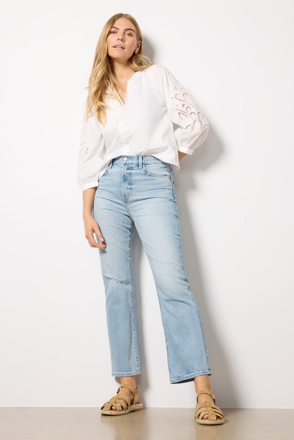 Women's Ainsley Eyelet Sleeve Top