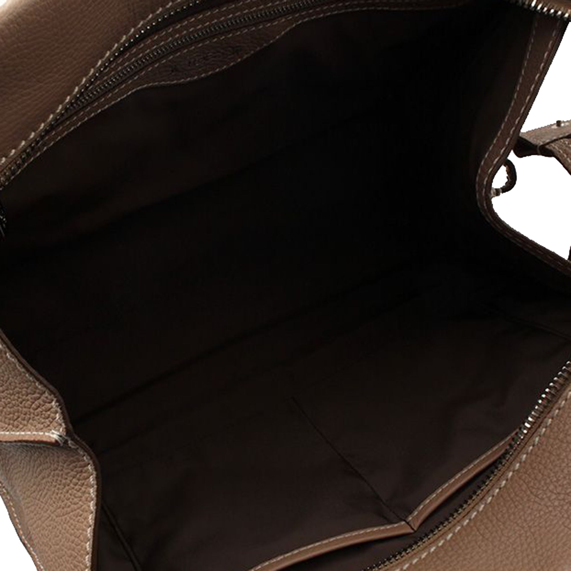 Taupe Brown Leather Tote Bag