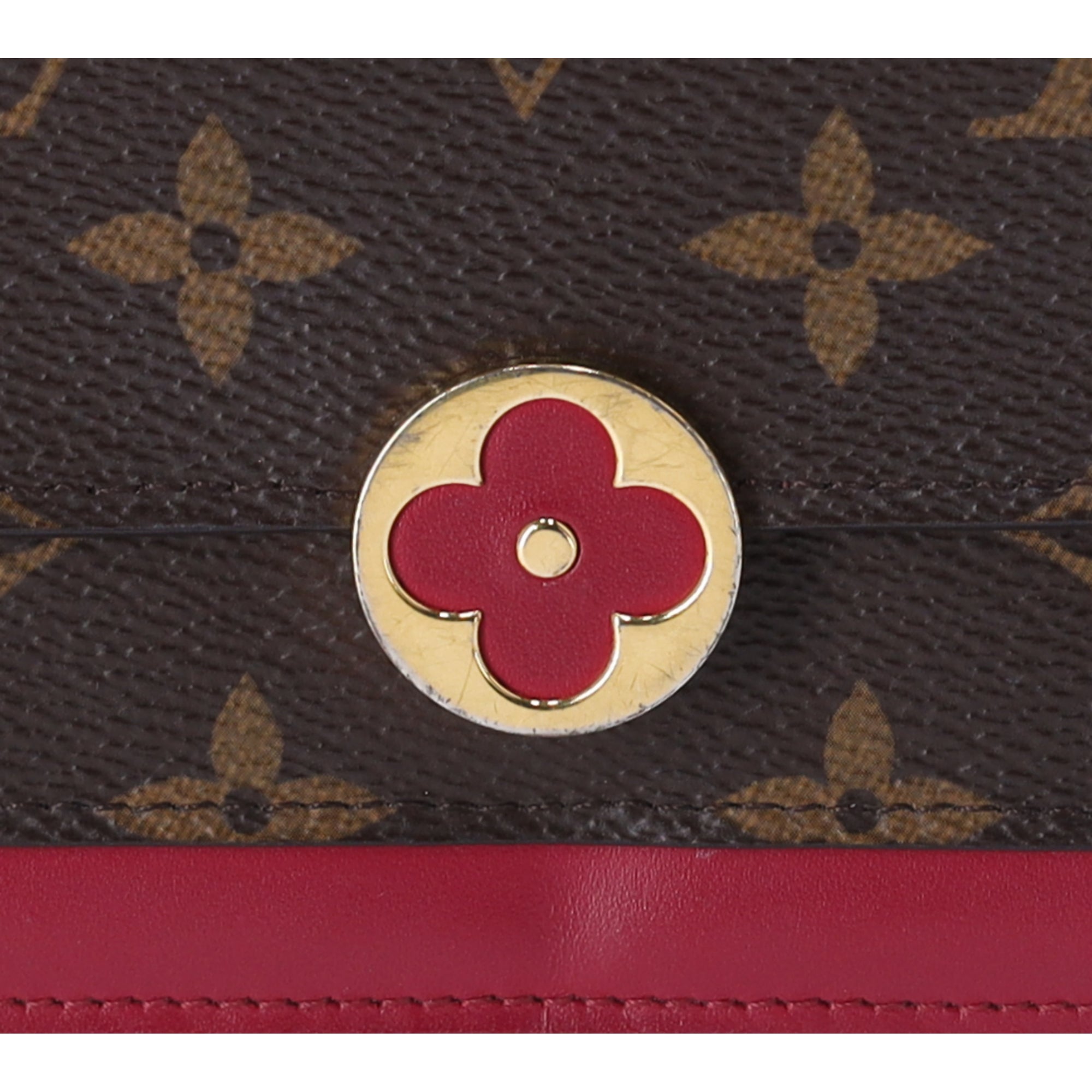 Louis Vuitton Portefeuille Flor M67404 Chain Wallet Crossbody Monogram Fuchsia